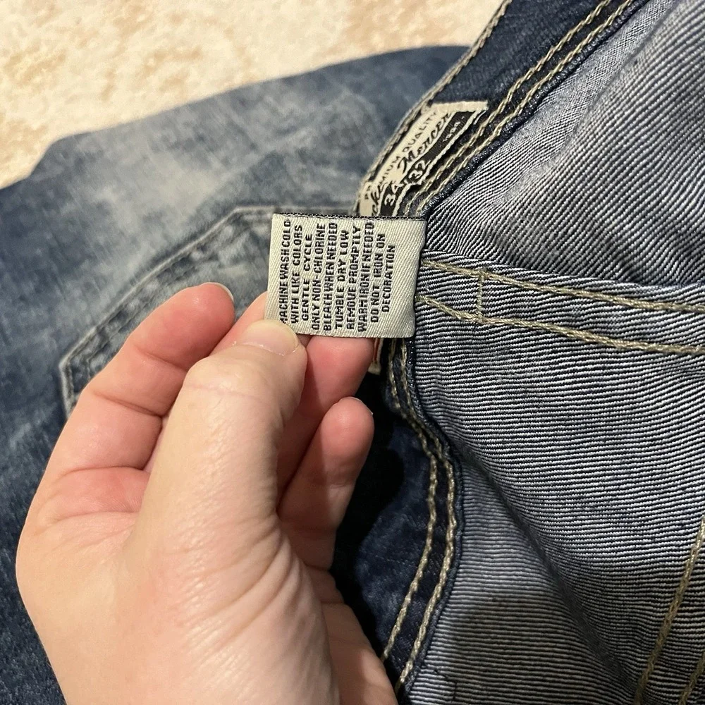 Bleeker and Mercer Men Tapered Skater Jean 34x32 Acid Wash Distressed 90s Grunge